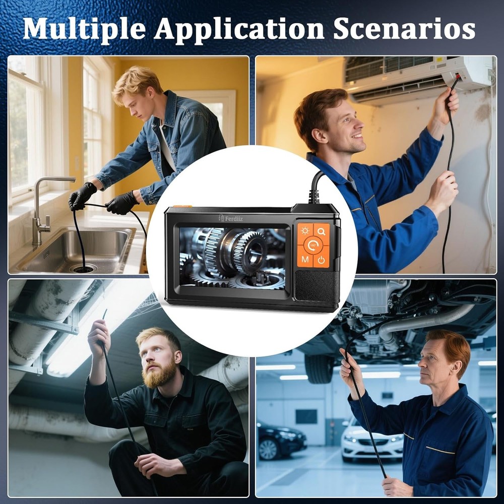 Dual-Lens Endoscope with Light, Endoscope Camera with Light with 4.3" IPS Screen