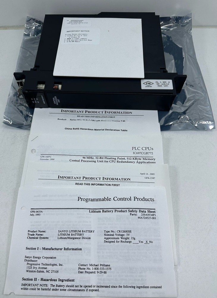 GE FANUC IC697CGR772-GA CPU MODULE IC697CGR772GA