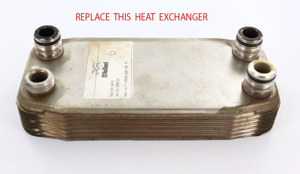 VAILLANT TURBOMAX PLUS 824E VUW 242/2-5 R1 R2 R3 DHW HEAT EXCHANGER 189mm 065123