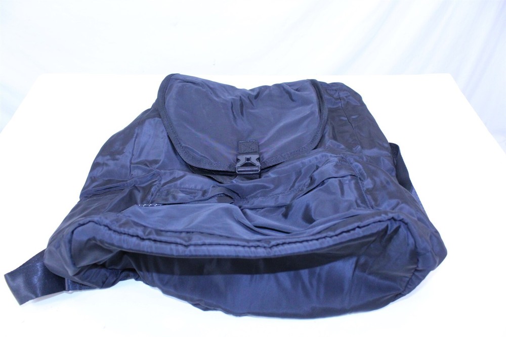 Drawstring Backpack Gym Bag Everyday Lightweight Nylon Multi Pocket Black