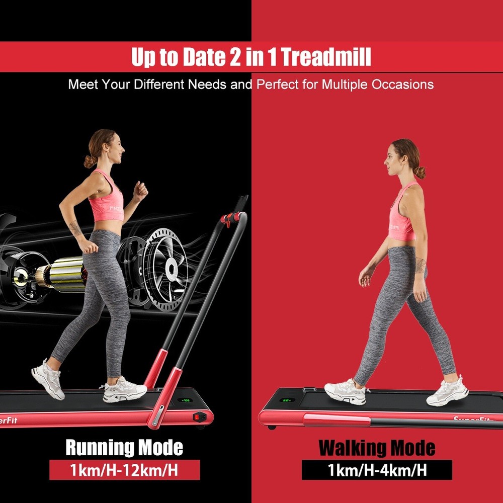 2.25HP 2 in 1 Folding Spacesaver Treadmill W/APP Control Speaker Remote Control