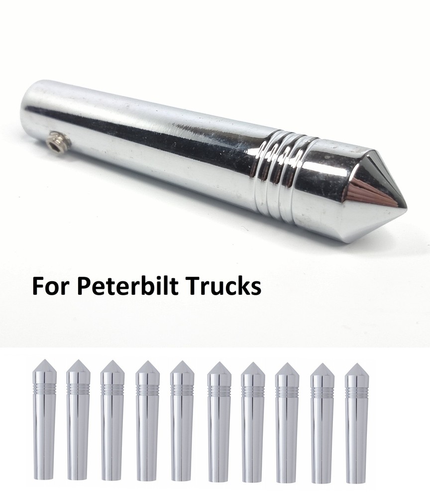 (Set/10) for Peterbilt Toggle Switch Extensions 2-1/4 Long Pointed Chrome Metal