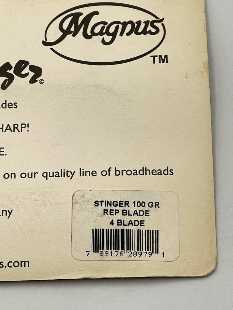Magnus Stinger Replacement Blades 4 Blade 100 GRAIN 3 PACK