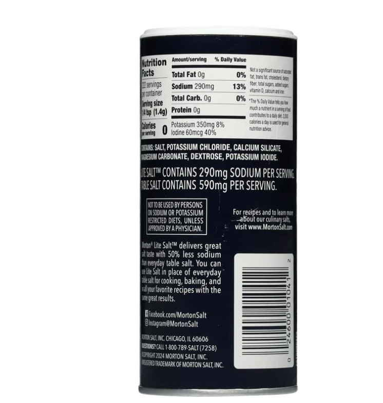 (3 pack) Morton Lite Salt Low Sodium Salt Alternative 11 oz