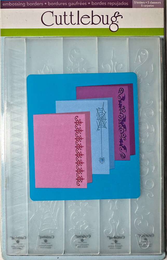5 CUTTLEBUG EMBOSSING HALLOWEEN BORDERS 7" GREAT SET