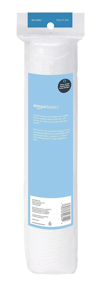 Amazon Basics Hypoallergene runde 100 % Baumwolle, 100 Stück (1er-Pack)
