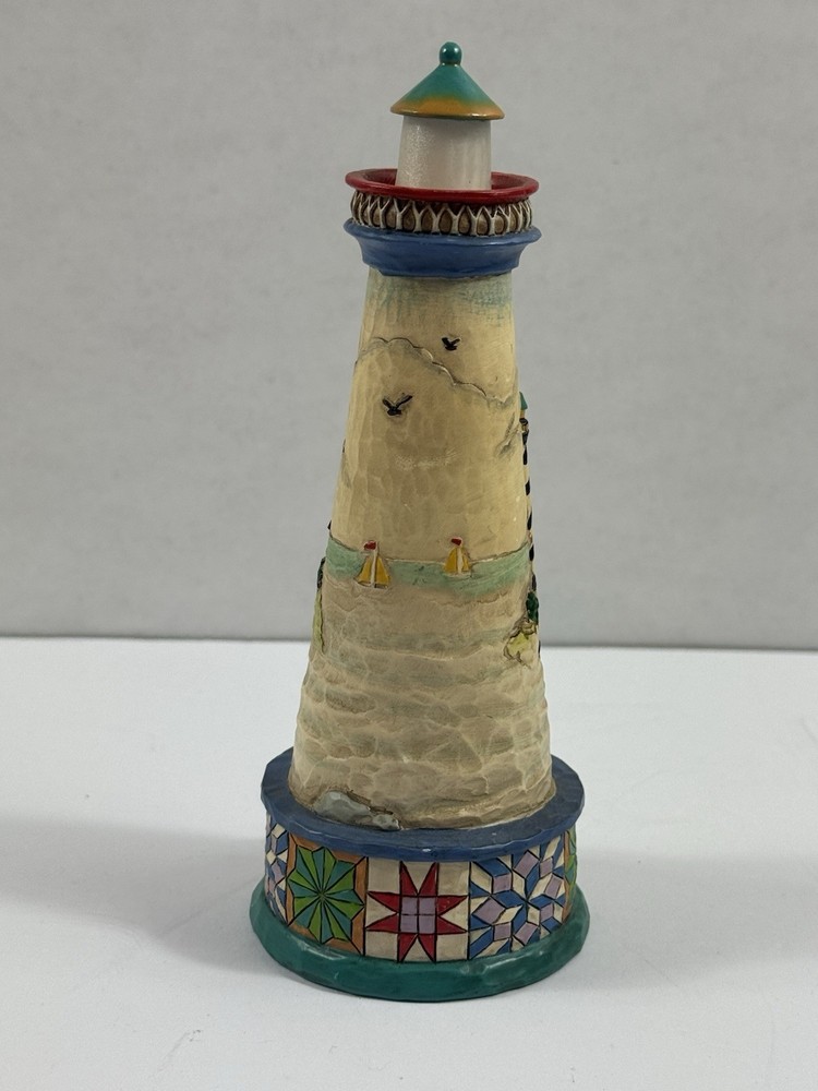 Lighted Lighthouse Figurine Nautical Coastal Decor LED Night Light 7”