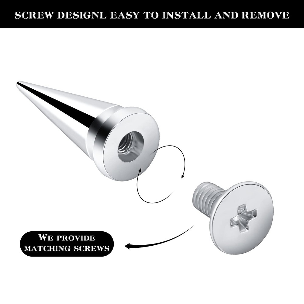 250 Pieces Silver Cone Spikes Screwback Studs Multiple Sizes Cone Spikes for ...