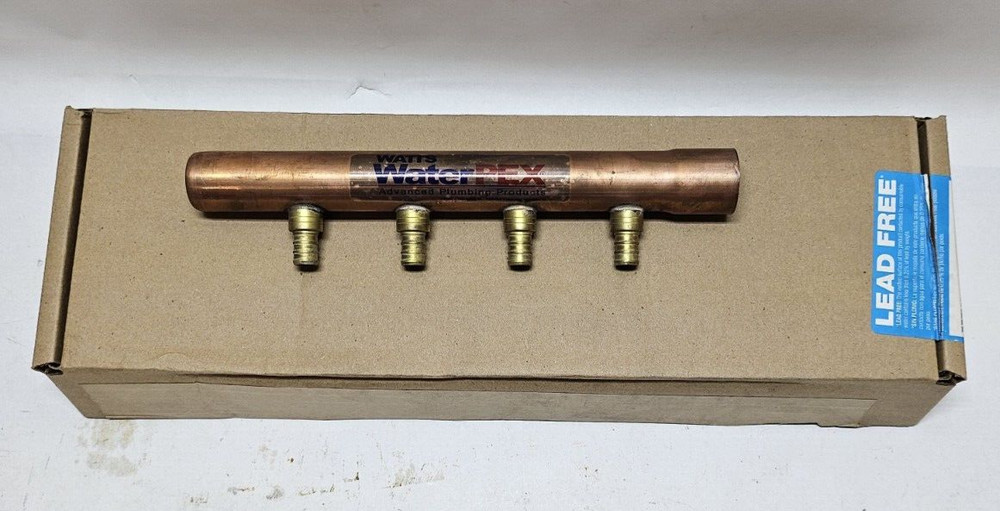 Watts LFWPCM1-M4-08 Copper Manifold Closed End x 1" Swedged End