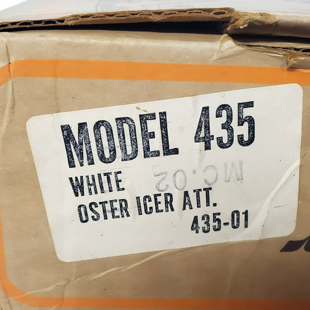 Vintage Oster Ice Crusher Accessory White Model 435 In Original Box