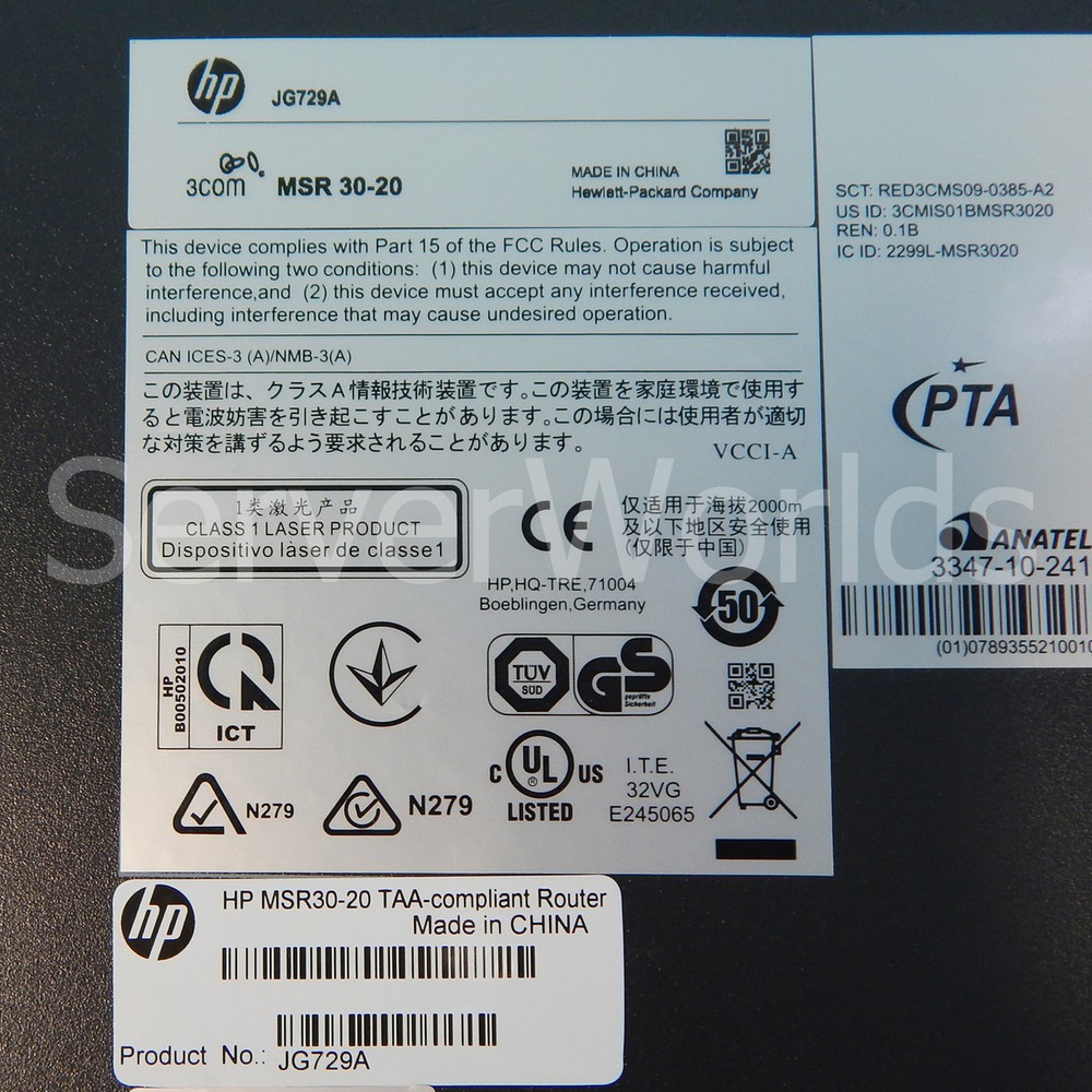 HP JG729A ProCurve MSR30-20 TAA Router