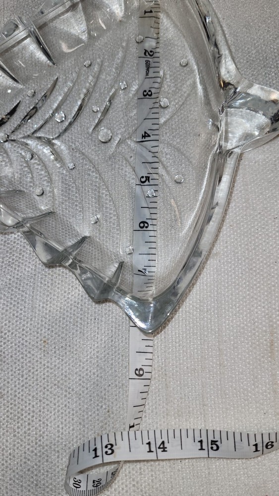 Pressed Glass Crystal Christmas Tree Candy Dish