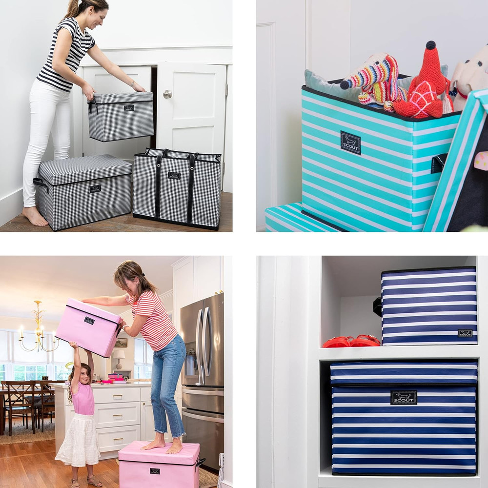 Rump Roost MED - Medium Lidded Storage Bin with Handles, Collapsible, Stackable,