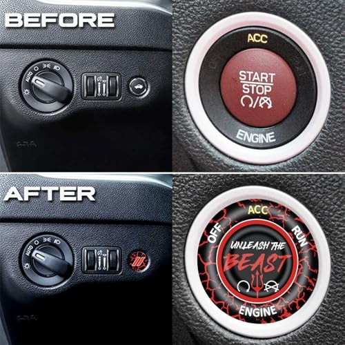 Dodge Challenger Charger Durango Red Push Start Button Cover
