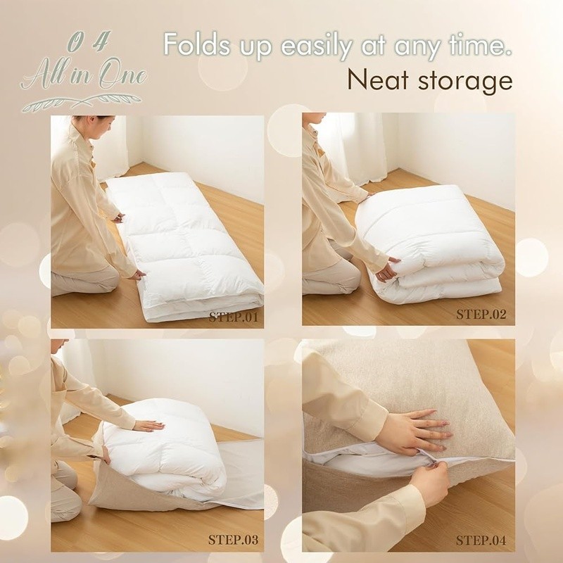 Comforter Storage Bag Polyester Organizer Dual Zipper Side Pockets Foldable New