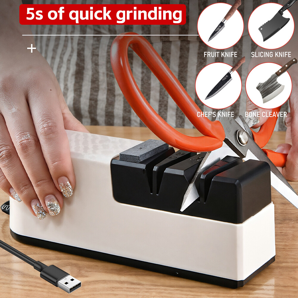 Electric Knife Sharpener Professional 3-Stage Fast Sharpening for Kitchen Knives