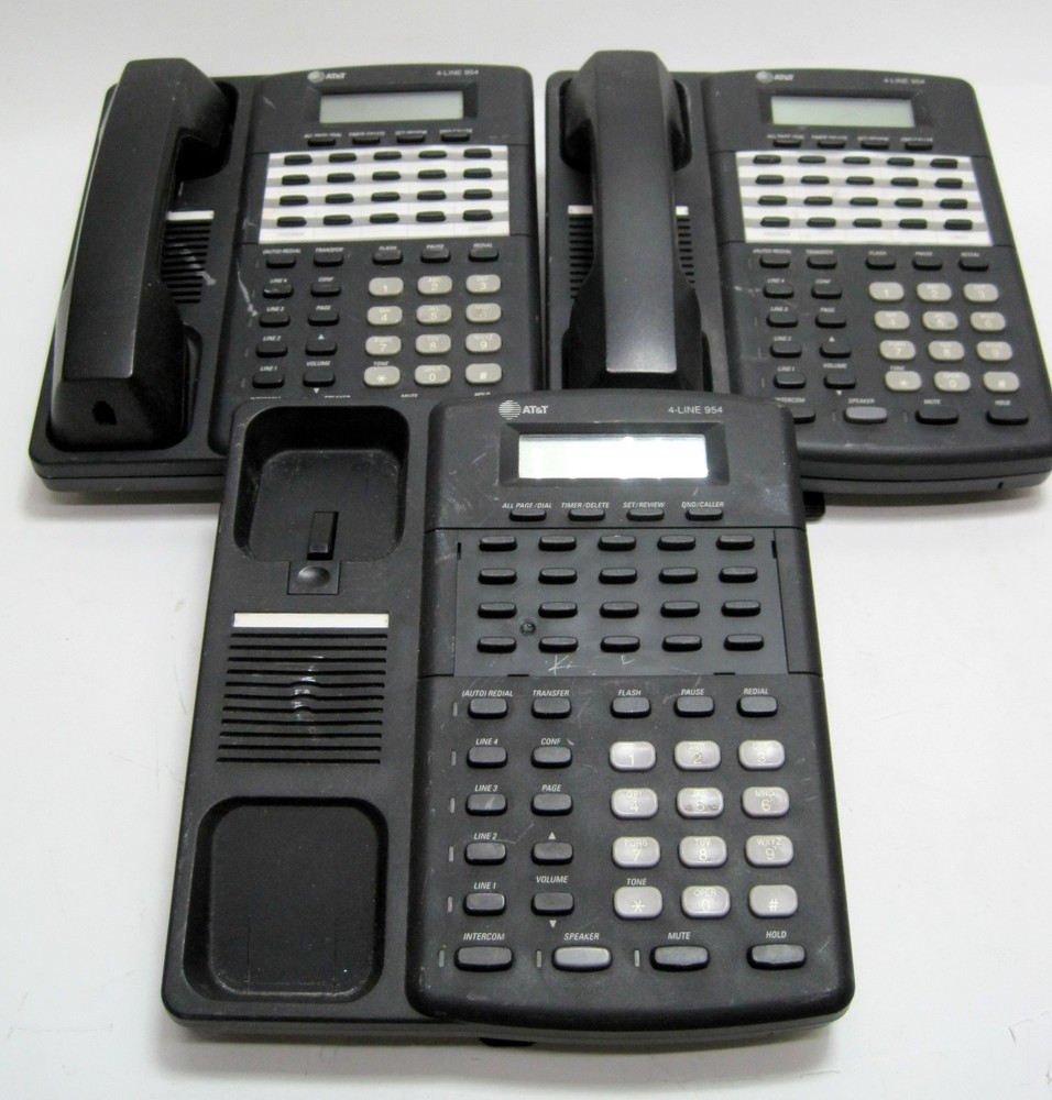 Set of 3 - AT&T Four-Line Intercom Speaker Phone 954