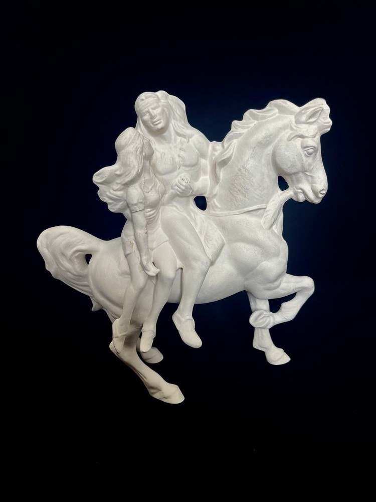 DIY Ready-to-Paint Ceramic Bisque  Indian Couple On Horseback Native