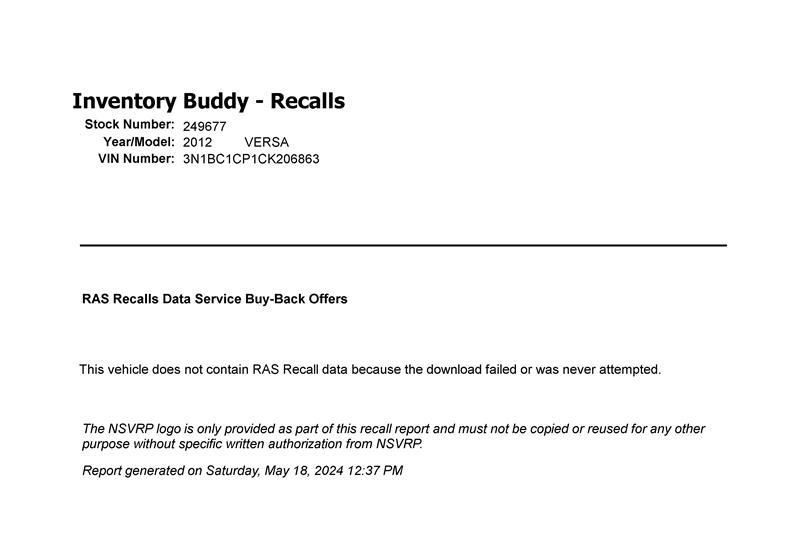 VERSA 2012 Fuse Box Cabin 6788