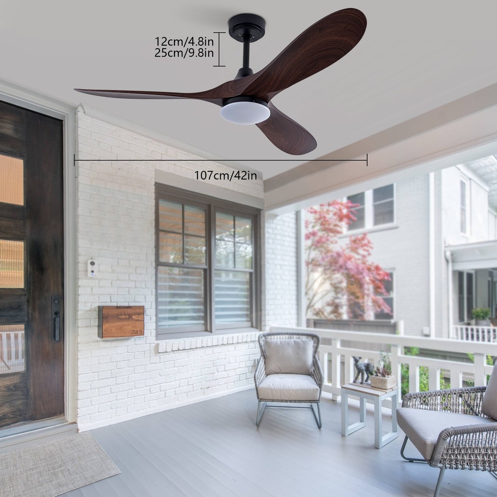 42" LED Ceiling Fan Light Remote Control For Bedroom Dining Room Chandelier Fan