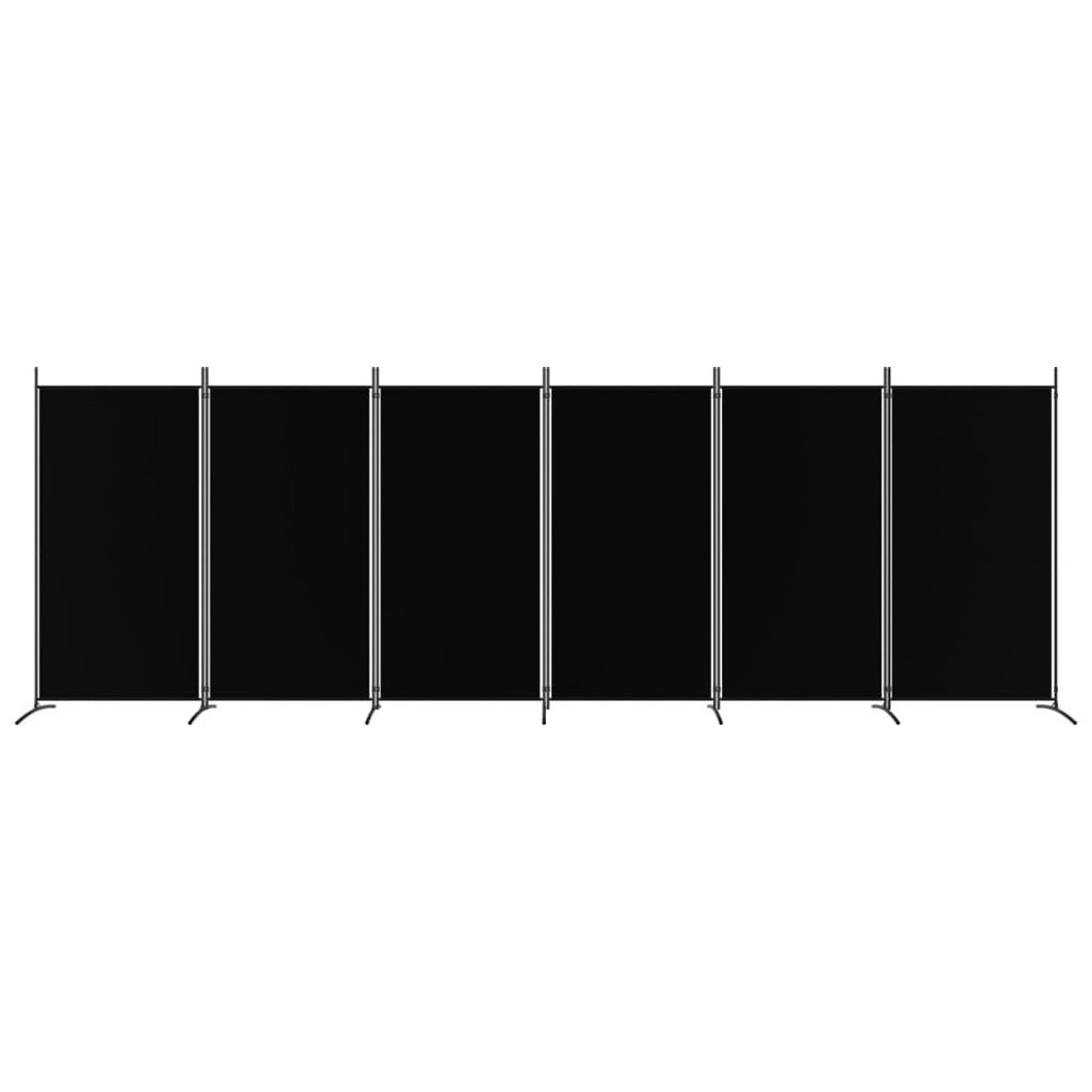 6-Panel Room Divider Black 204.7"x70.9" Fabric