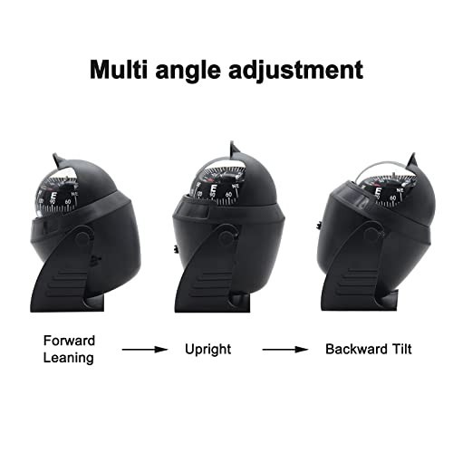 Flush Mount Marine Compass with Light | Pivoting Dashboard Compass for Boat & Ca