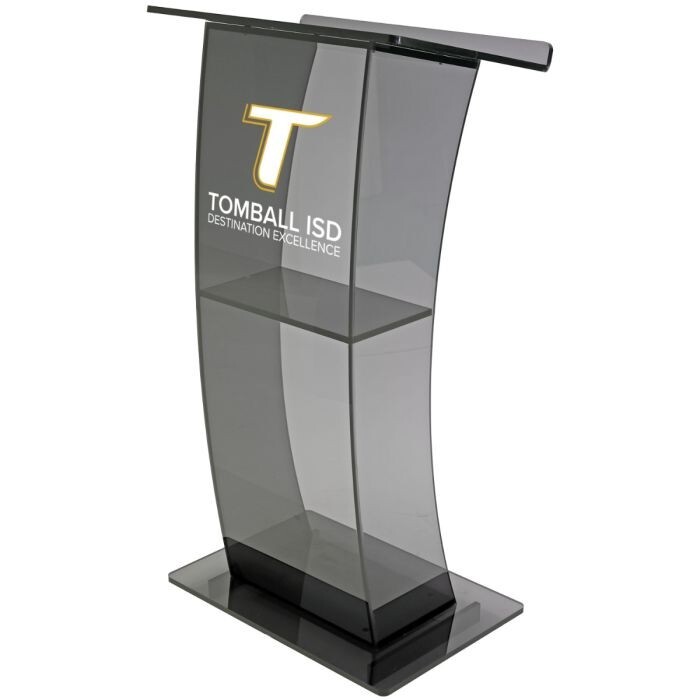 Kingdom KLPRTGP Personalized Eclipse Acrylic Lectern -Sleek & Functional (Smoky)
