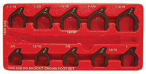 Lock Technology 1900 10 Piece Sae Shockit Crows Foot Set