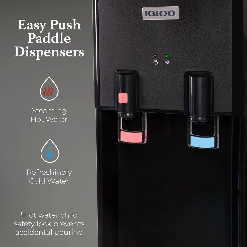 Top Loading Water Cooler with Removable Tray & Energy-Saving Features - Water...