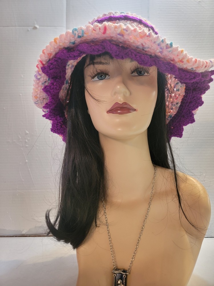 Handmade Crochet Pink Wizard Hat