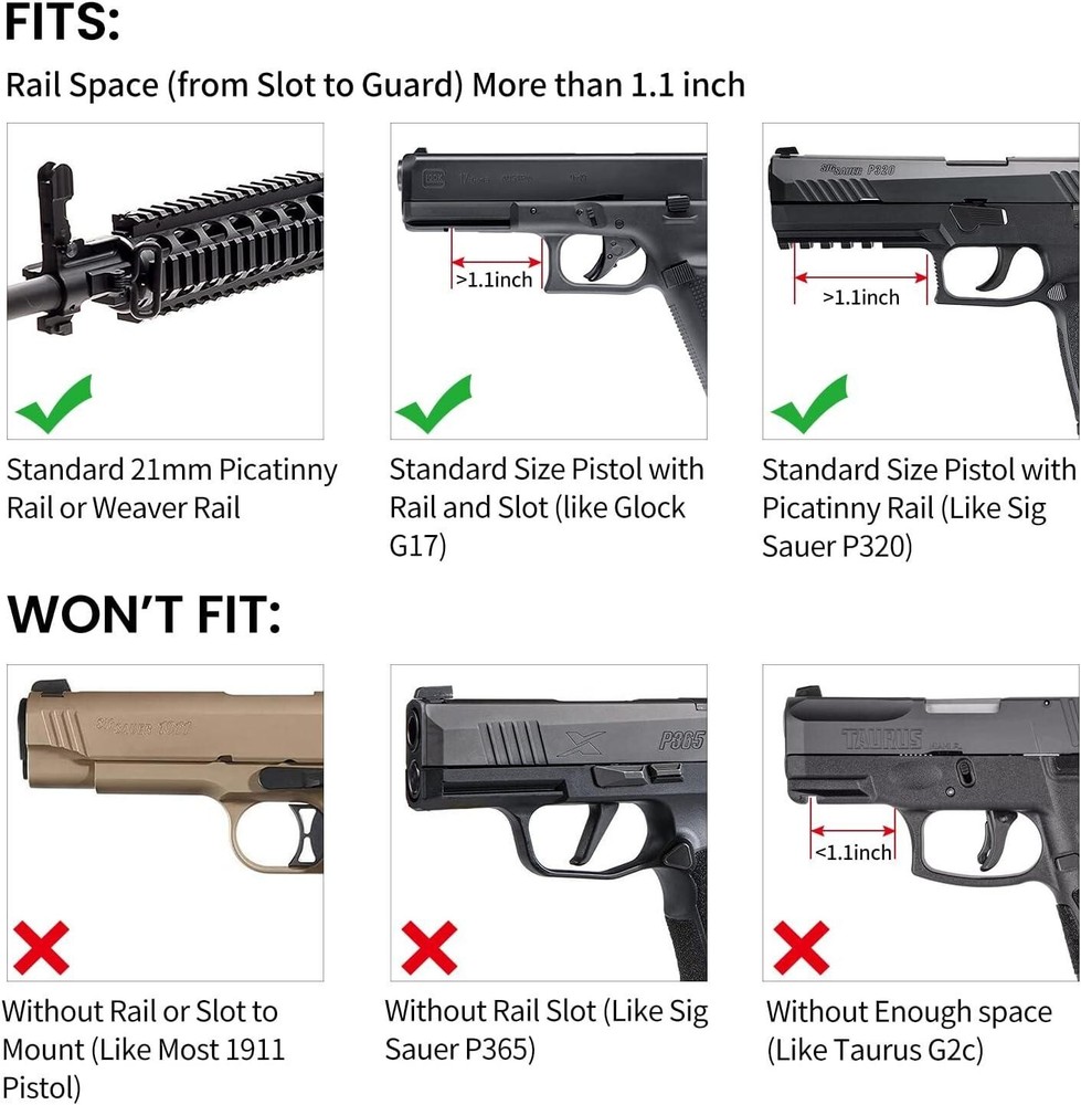 Trinity 300 lumens flashlight compatible with Canik Rival Model Handgun.