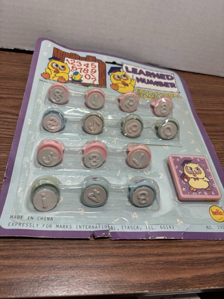 Vintage Learned Number Educational Stamp Set Numbers 0-9