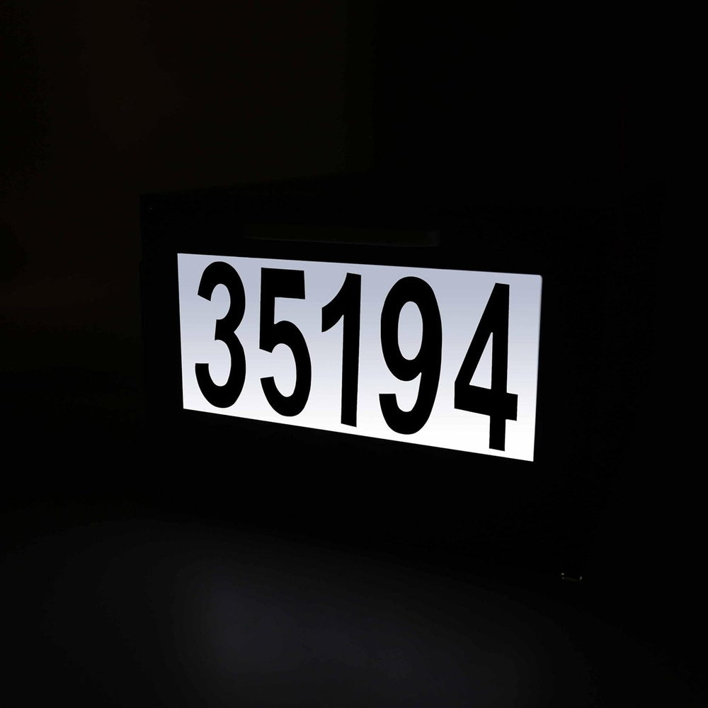 Large Capacity Black Solar Post Mount Mailbox with Night Illumination