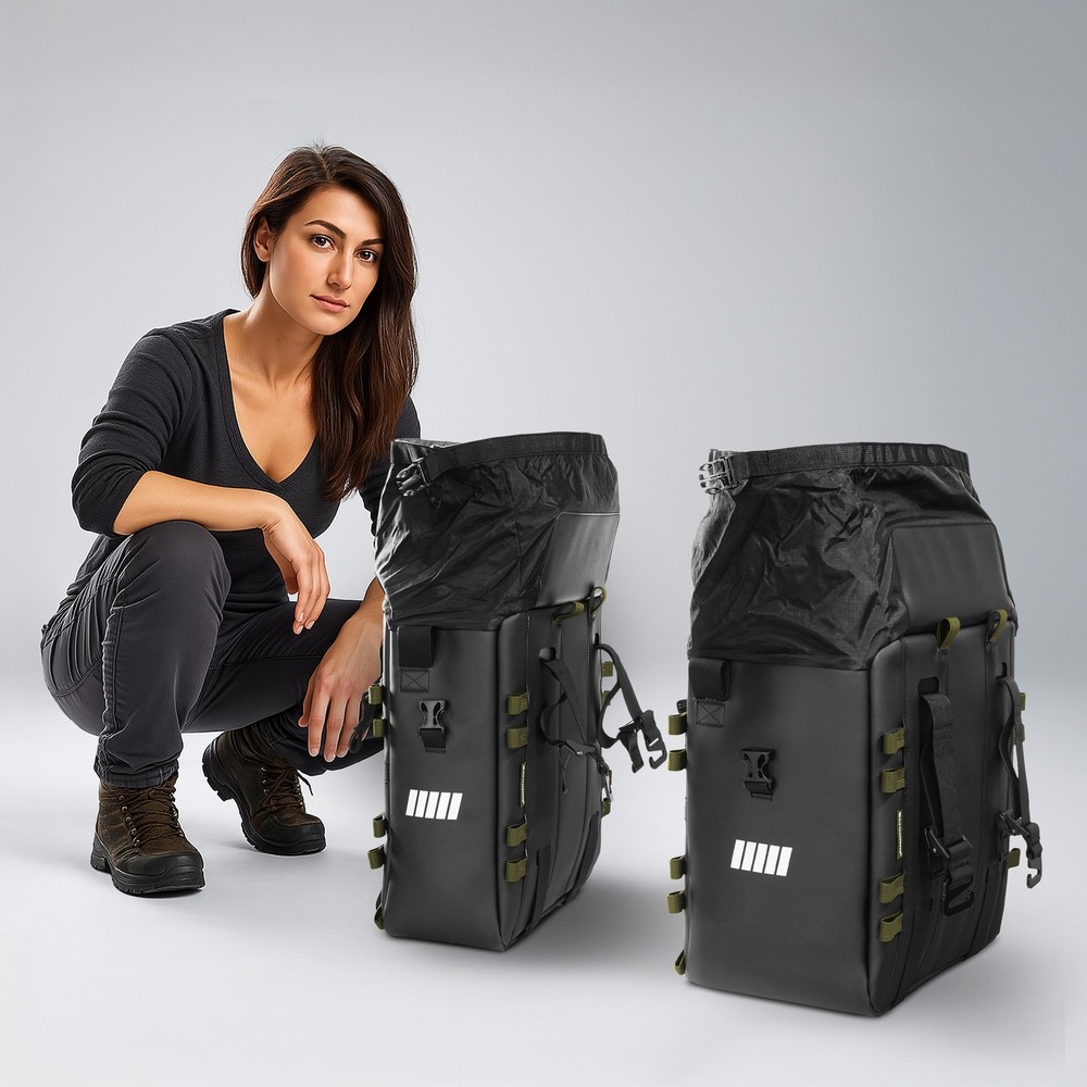 Side Pockets Set Motorcycle 32L+38L, Waterproof, Hypalon & Nylon, Bundle