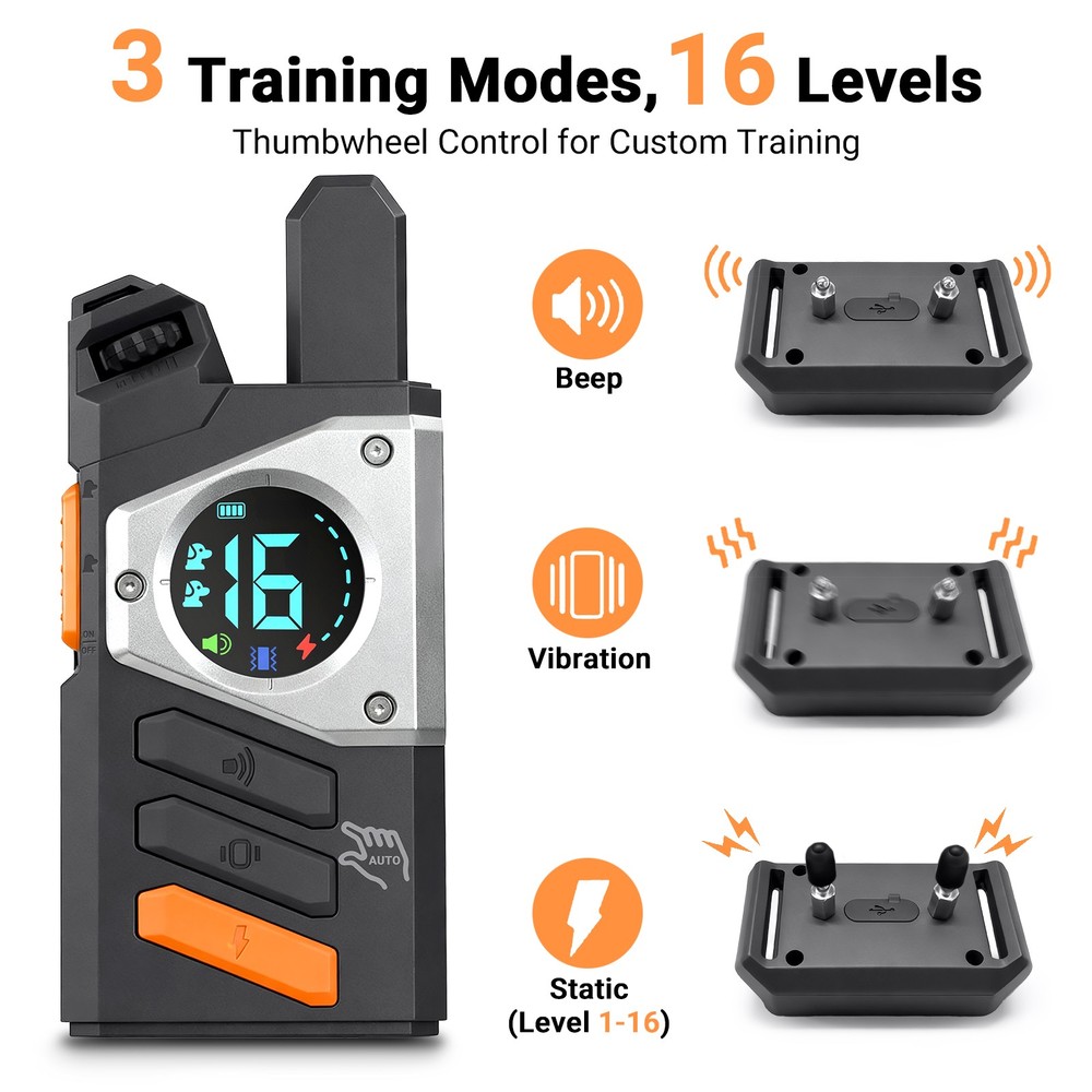 Dog Shock Collar with Remote Control, Auto Manual Bark Mode for Medium Large Dog