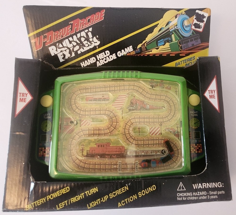 Vintage 1995 Game Force U Drive Arcade Railway Express Handheld Arcade Game