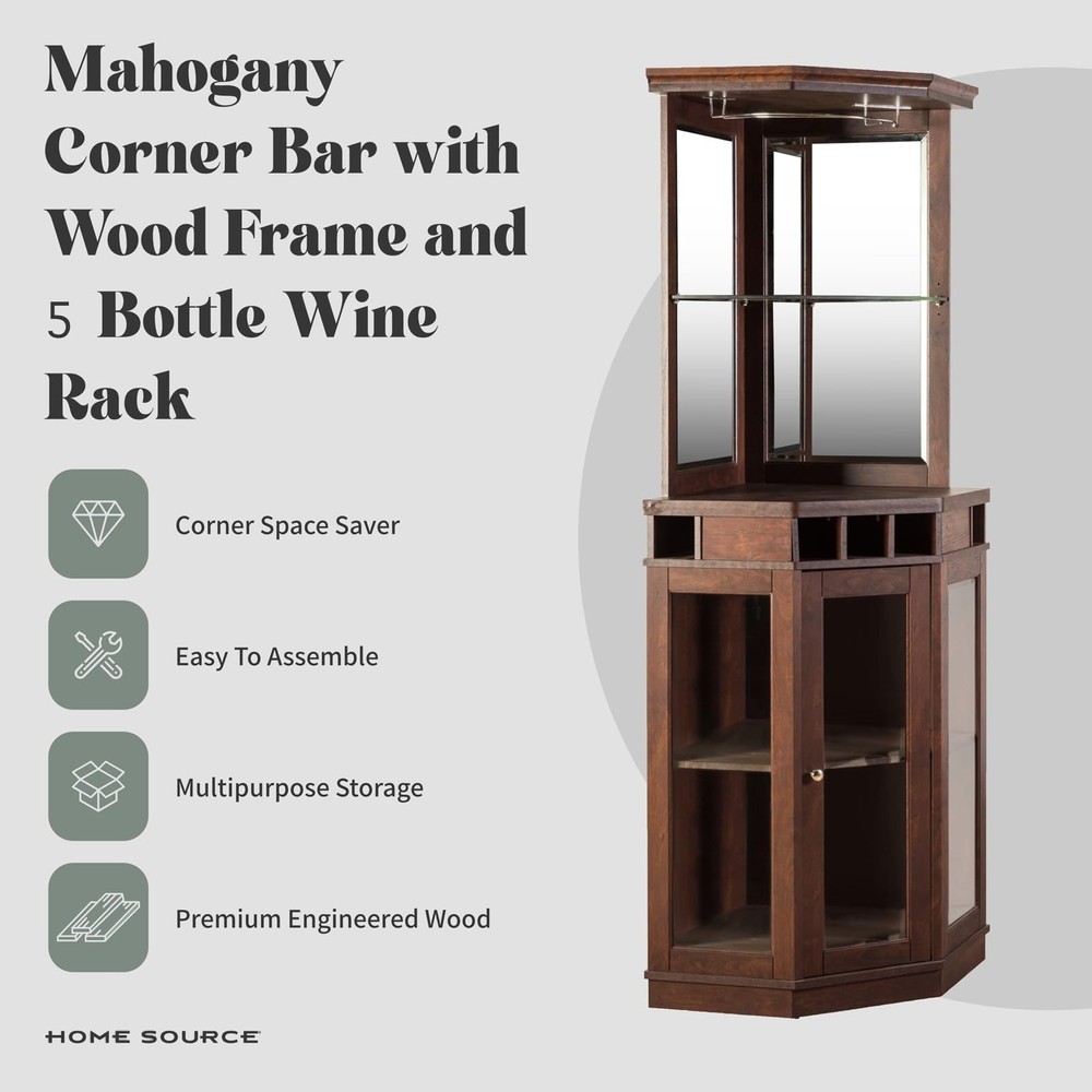 Home Source Arms Corner Charcoal Bar Unit