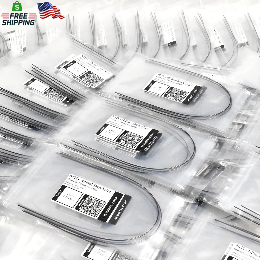 Nitinol SMA Shape Memory Alloy Muscle Wire Sample Pack 7 Different Temperatures