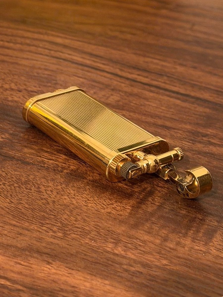 Dunhill Hammer Gold Stripe Roller Gas Lighter Used