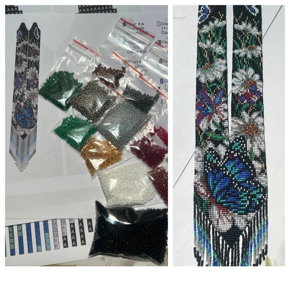 Kit for making a necklace gerdan. Beading Loom Pattern. #B5