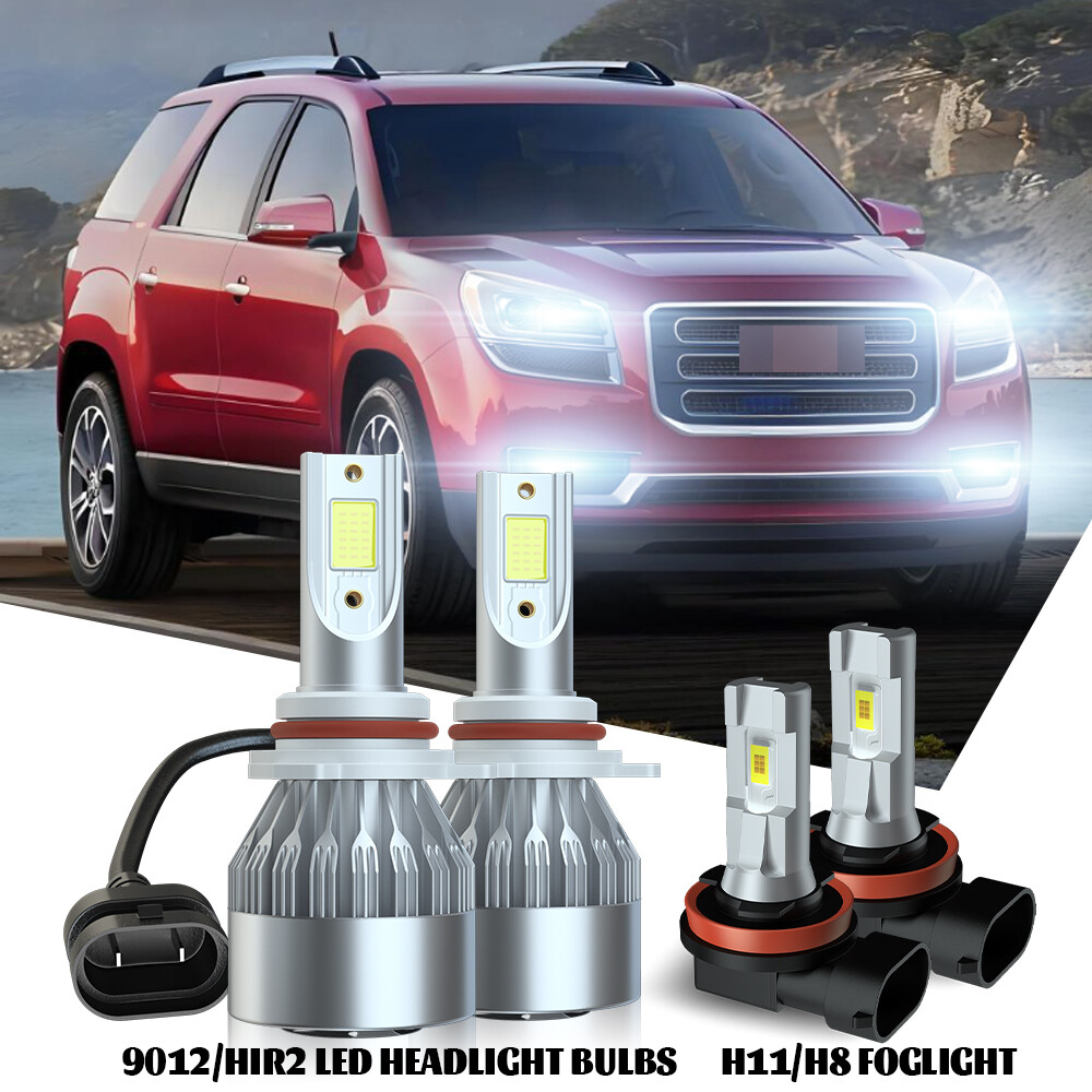 For GMC Acadia 2013-2019 LED Headlight Bulbs High/Low Beam+Fog Light Combo 4Pcs
