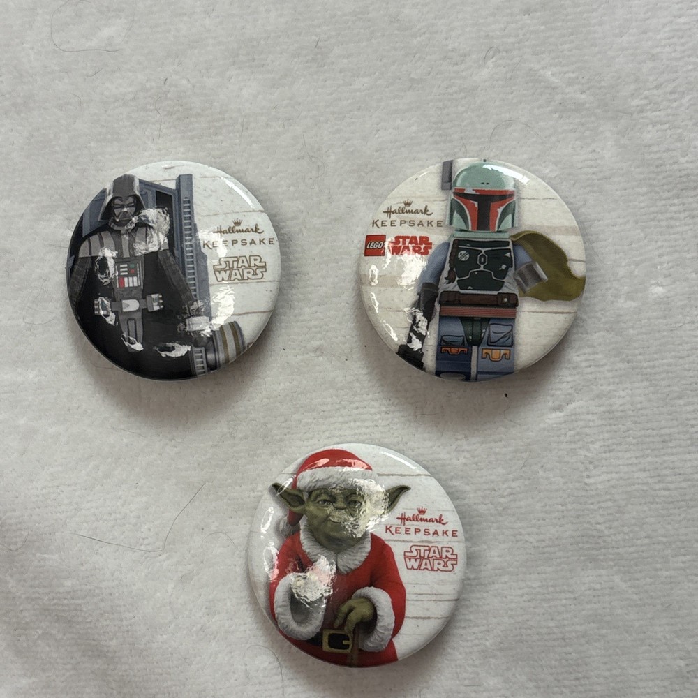 SDCC NYCC 2014 Star Wars Hallmark Ornaments Comic Con Exclusive Button 3 Pin Set
