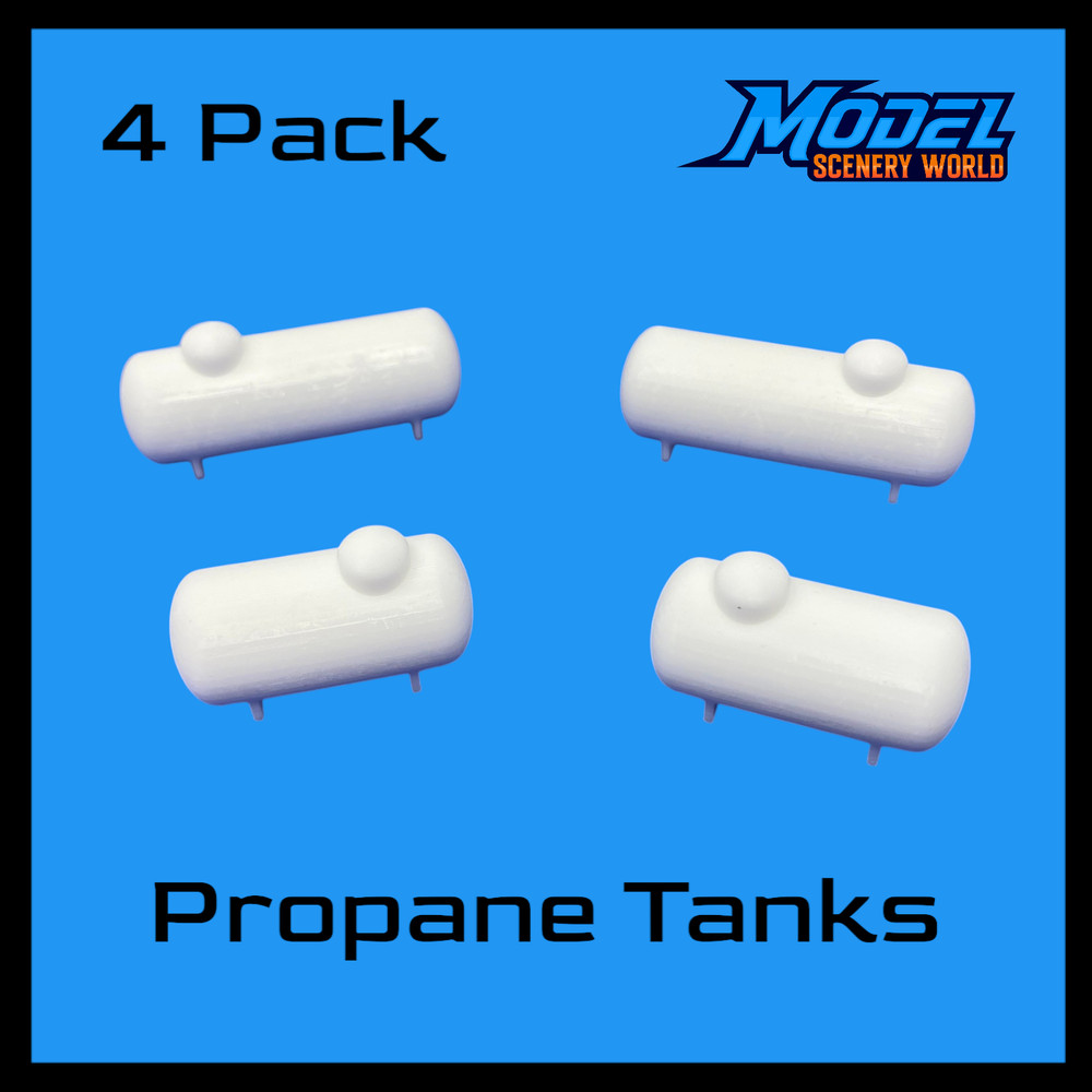 Propane Tank 600+800 (4pk) - N Scale - White
