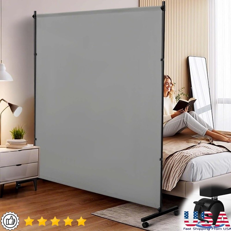 Portable Privacy Room Divider Non-See Through Adjustable Panel Home Office Space