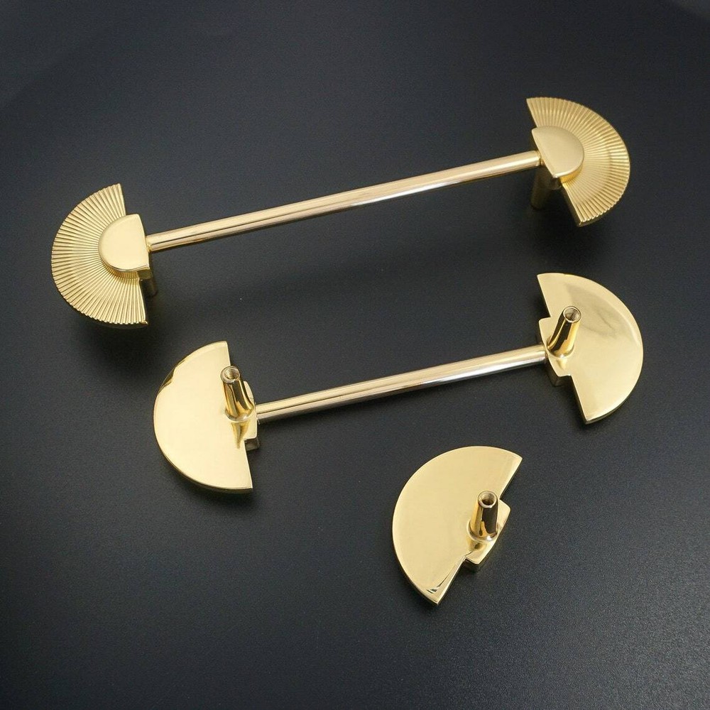 3.78" 5"Double Semicircle Brass Drawer Pull Cabinet Handle Dresser Wardrobe Pull
