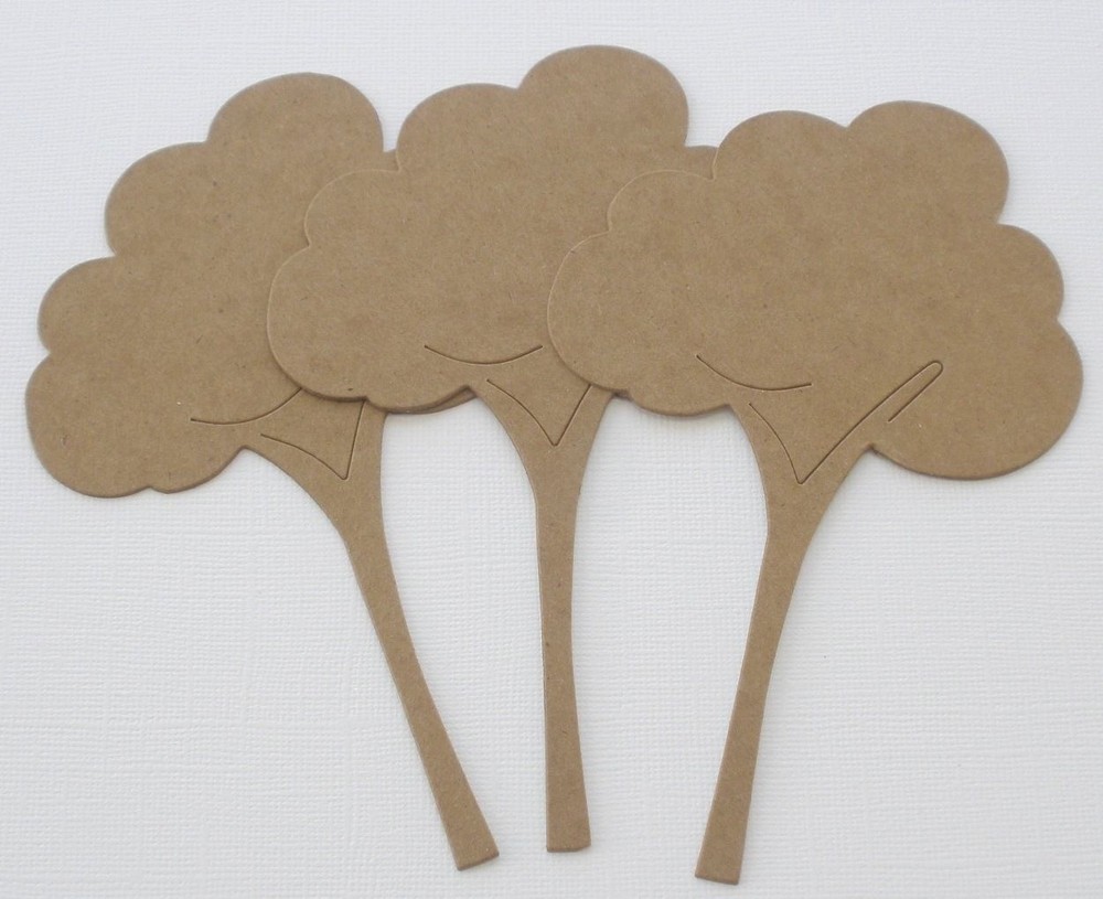 {4} *TALL TREE* Bare Unfinished Chipboard Die Cuts - 4" x 5 1/8"