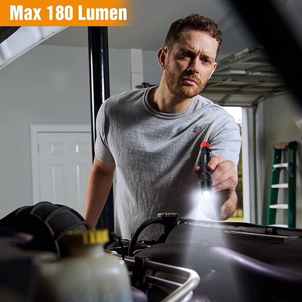 EverBrite Red Light Flashlight Multi-Function LED Pocket Pen Light AAA Batteries