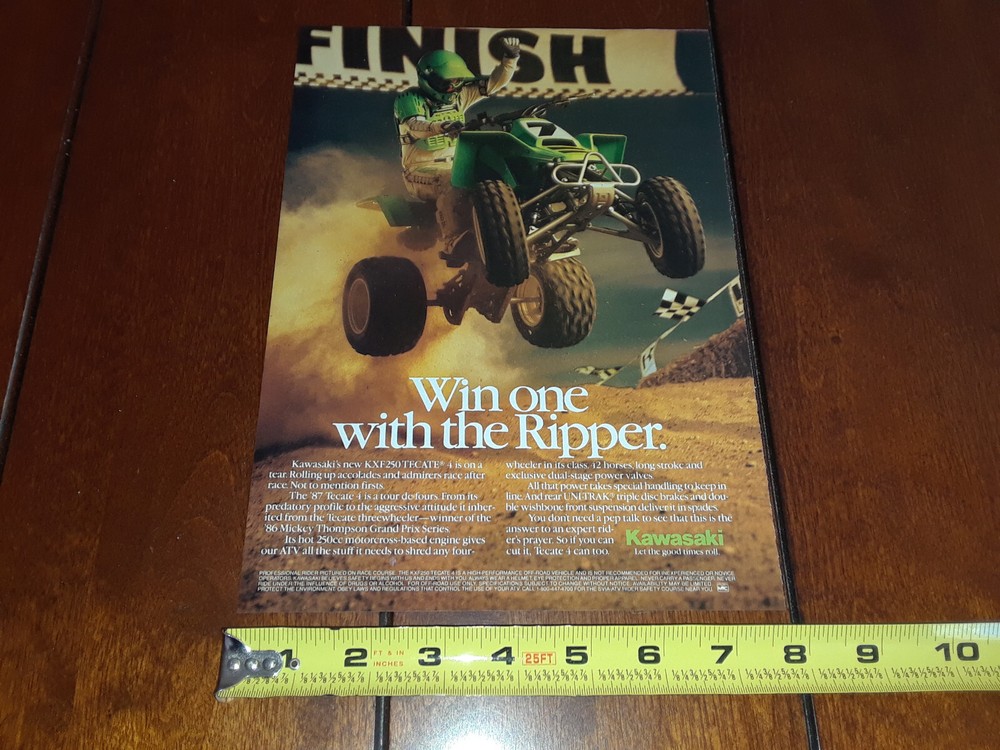 KAWASAKI TECATE KXF 250 ORGINAL 1987 AD