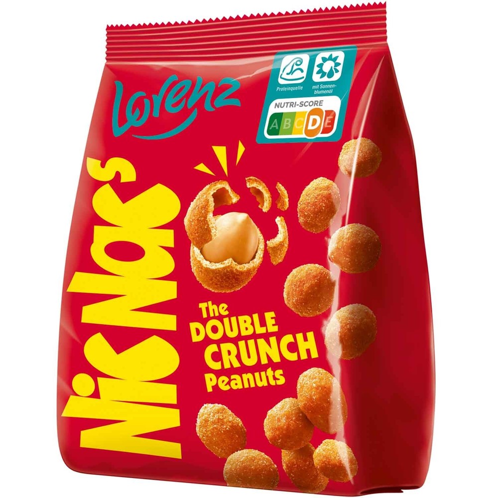 LORENZ NicNac's DOUBLE CRUNCH PEANUTS Pack 110g New from Germany