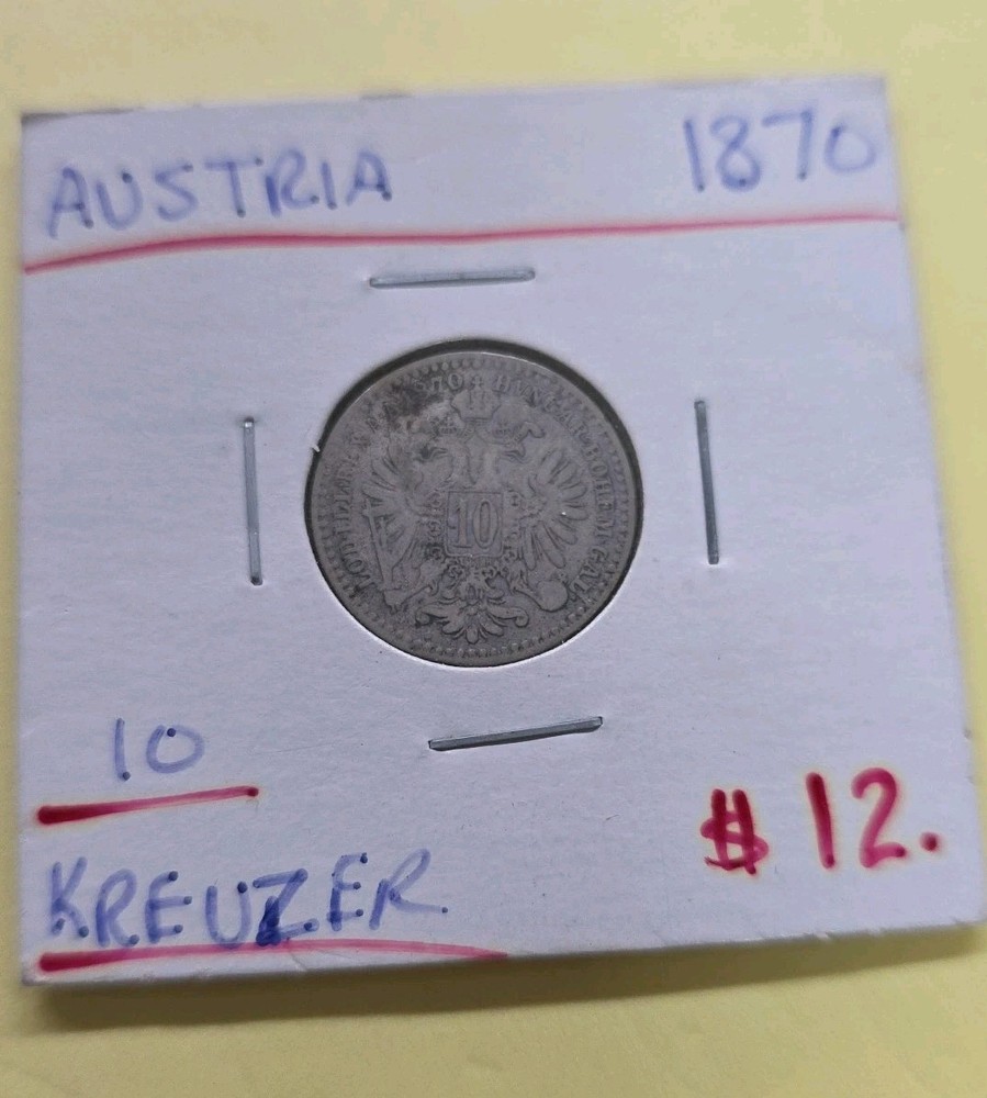 1870 AUSTRIA 10 KREUZER SILVER COIN